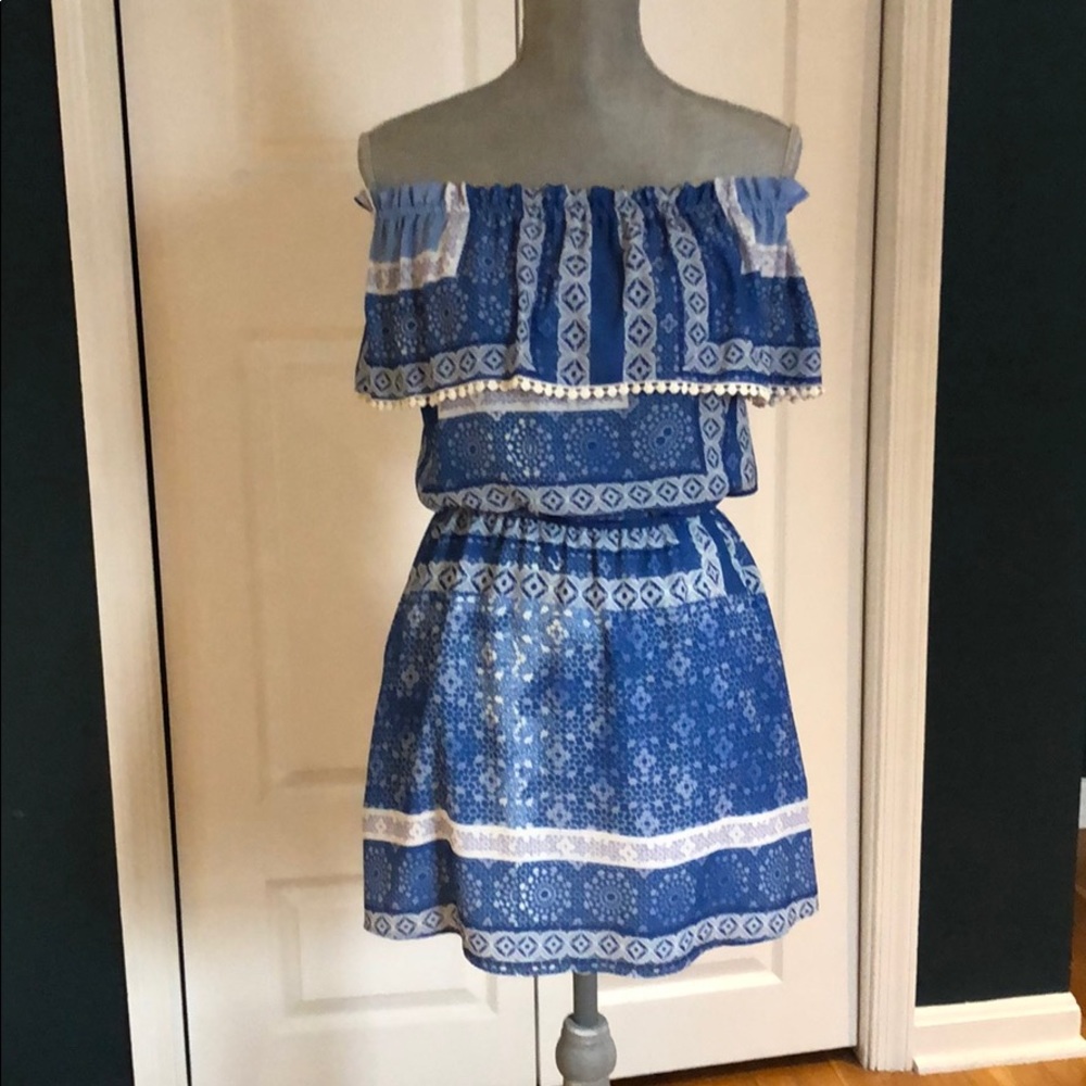 Aqua Off The Shoulder Dress
